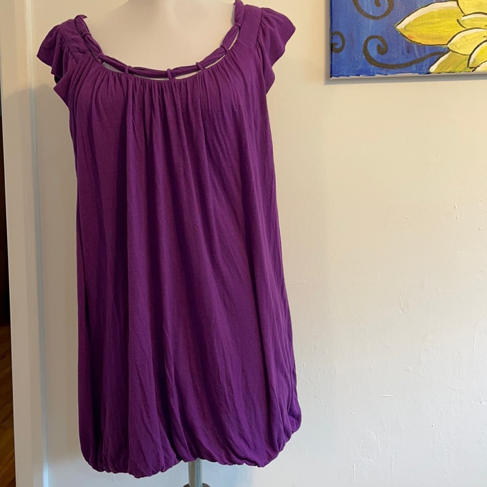 Bordeaux-pretty rope neck-cap sleeve top